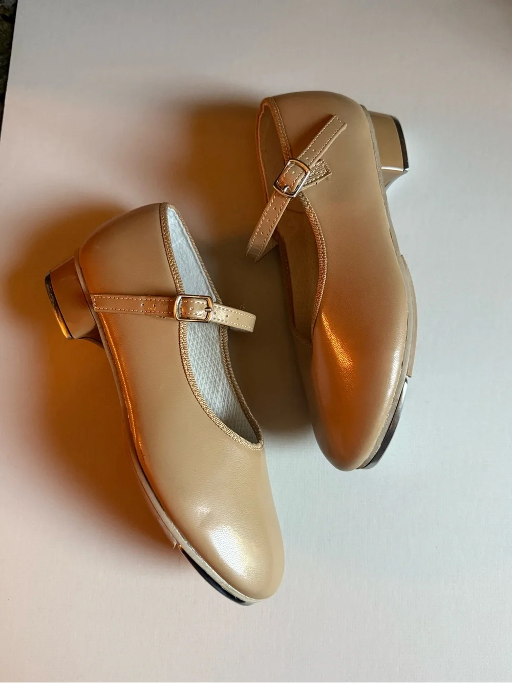Revolution Mary Jane Dance Tap Kids Shoes in Nude Tan style 826